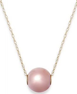 Pearl Necklace, 10k Gold Pink Cultured Freshwater Pearl Slide Pendant (9mm)   Necklaces   Jewelry & Watches