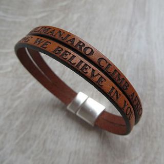 personalised double strap leather bracelet by gracie collins