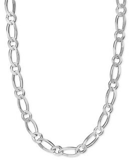 Giani Bernini Sterling Silver Necklace, 22 Figaro Link Chain   Necklaces   Jewelry & Watches