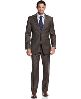 Donald J. Trump Suit, Brown Birdseye Trim Fit   Suits & Suit Separates   Men