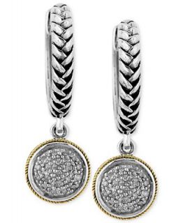 Balissima by EFFY Diamond Round Drop Earrings (1/6 ct. t.w.) in Sterling Silver and 18k Gold   Earrings   Jewelry & Watches
