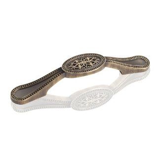 Jeffrey Alexander 112 96ABSB Odessa Collection Filigree Oval Cabinet Pull 96mm Center, Antique Brushed Satin Brass   Cabinet And Furniture Pulls  