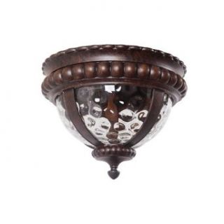 Craftmade Z1267 112 Outdoor Flush Mount Light with Clear Hammered Glass Shades, Peruvian Bronze Finish   Ceiling Pendant Fixtures  