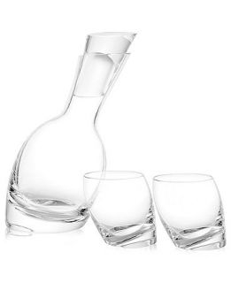 Nambe Tilt Decanter and Set of 2 Double Old Fashioned Glasses  