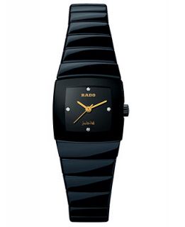 Rado Watch, Womens Sintra Diamond Dial (1/10 ct. t.w.) Black Ceramic Bracelet R13726712   Watches   Jewelry & Watches
