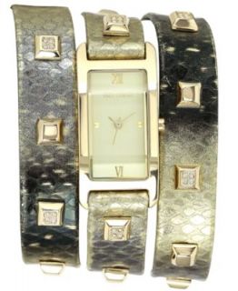 Vince Camuto Watch, Womens Black Pony Hair Leather Double Wrap Strap 27mm VC 5028CHBK   Watches   Jewelry & Watches