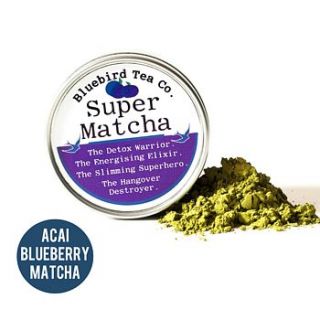 super matcha blend with acai and blueberry by bluebird tea co.