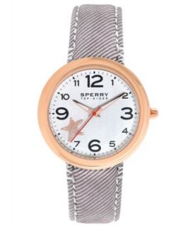 Sperry Top Sider Watch, Womens Sandbar Blue Seersucker Leather Strap 40mm 102045   Watches   Jewelry & Watches