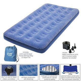 Pure Comfort Low Profile Flock Top Air Bed   Twin