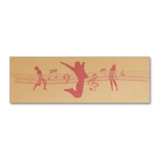 Music Dance and Drama pink gold business cards
