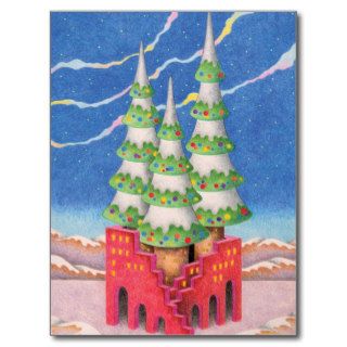 Building picture   Christmas tower Post Card