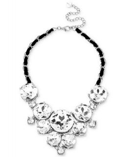 Haskell Black Ribbon and Crystal Bib Necklace   Fashion Jewelry   Jewelry & Watches