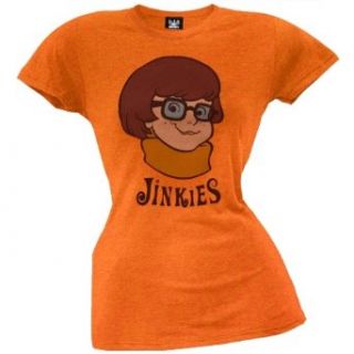 Scooby Doo   Jinkies Juniors T Shirt Medium Orange Clothing