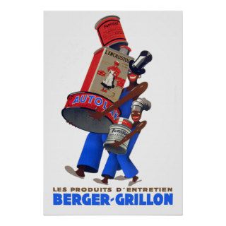 Berger Grillon ~ Vintage French Kitchen Cleaner Posters
