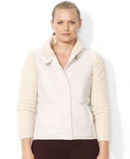 Lauren Ralph Lauren Plus Size Faux Shearling Quilted Front Jacket   Jackets & Blazers   Plus Sizes