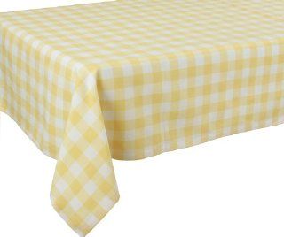 Xia Home Fashions Gingham Check Tablecloth, 65 by 108 Inch, Yellow  