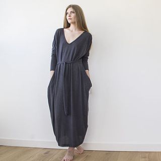 dark gray maxi knitted dress by rose & lyons