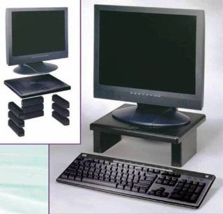 Height Adjustable Monitor Riser, Holds 66 Lbs, 13.25" x 10.75" x 2.75", Black (FSTMP107) Computers & Accessories