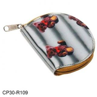 #CP30 R109   Coin Purse with 3D Lenticular effect    Teddy Bear on Silver Clothing