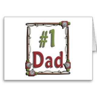 #1 Dad Fisherman Father's Day Greeting Cards