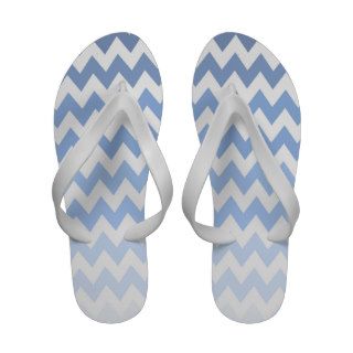 Pastel Blue Girly Trendy Chevron Fashion Pattern Flip Flops