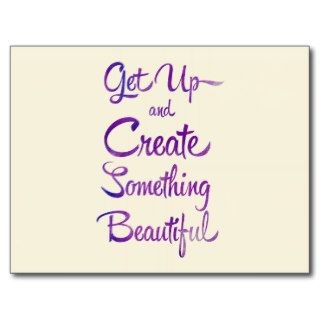 Create Something Beautiful Purple Post Card