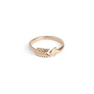 cupid's arrow ring in 18k gold plated sterling silver by chupi