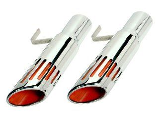 PG Classic 108 S3 Mopar B body 3 Inches Long style Red Inserts Stainless Slotted Exhaust Tips Automotive