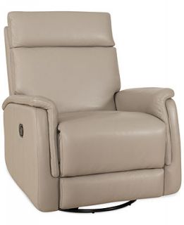Trey Leather Swivel Glider Recliner Chair   Furniture