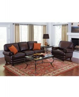 Brett Leather Sectional Living Room Furniture Collection   Furniture