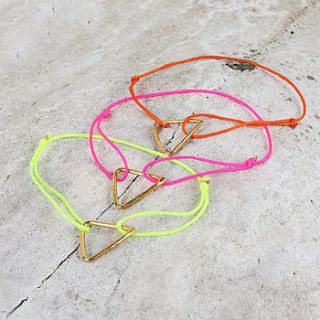 friendship bracelet pyramid, neon colours by bohemia