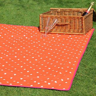 spotty heart waterproof picnic blanket by just a joy