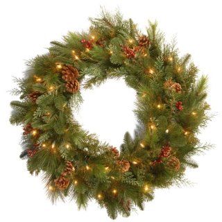 National Tree DC13 103 30WB 1 30 Inch Decorative Collection Noble Mixed Wreath with Red Berries   Christmas Wreaths