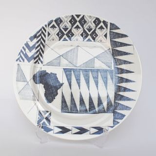 african patch dinner plate by victoria mae designs