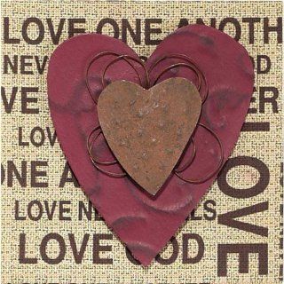 Dicksons Inc CWP 103 Heart Love Canvas/MDF/Metal Wall Dcor Plaque   Pack of 2   Prints
