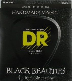 DR Strings Bass Extra Life" Black Coated, .045 .105, Black Beauties, MR BK 45 Musical Instruments