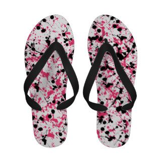 Pink & Black Paint Splatter Sandals