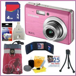 Samsung SL102 10.2 MP Digital Camera (Pink) + 4GB Accessory Kit  Point And Shoot Digital Camera Bundles  Camera & Photo