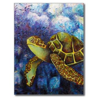 Sea Turtle, Texture Art Products Postcards
