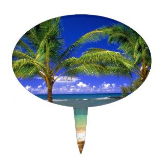 tropical beach cake toppers