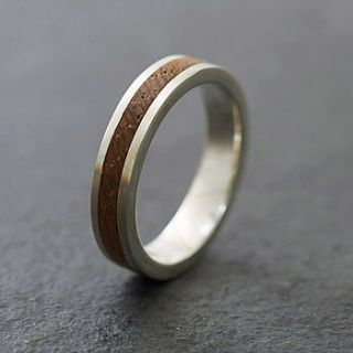 native silver and wood ring by shiruba tree