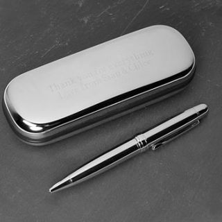 silver plated pen with engraved gift box by my 1st years