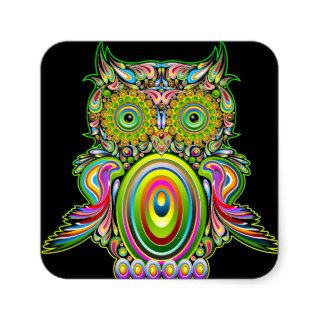 Owl Psychedelic Popart Sticker