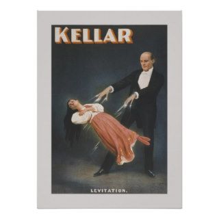 Vintage magic trick levitation poster