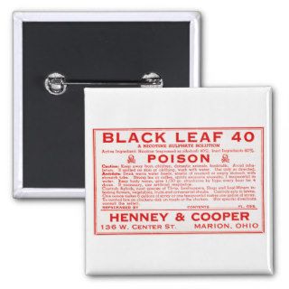 Vintage Black Leaf 40 Poison Label Pinback Button