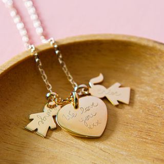 personalised family charm chain necklace by merci maman