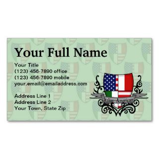 Italian American Shield Flag Business Cards