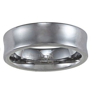 Men's Tungsten Concave Polished Band (7 mm) Men's Rings