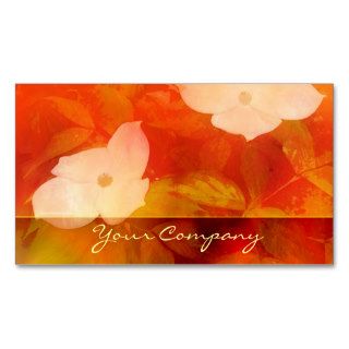 Dogwood Red Orange Watercolor Business Card