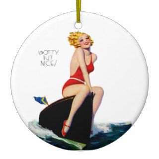 Knotty But Nice Pin Up Girl ~ Retro Art Ornaments